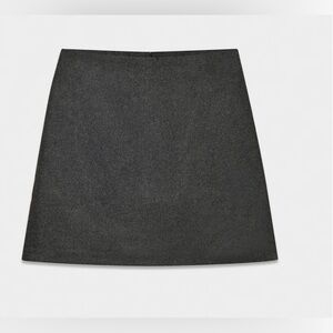 Aritzia Wool Mini Skirt, Heather Charcoal, Size 4
